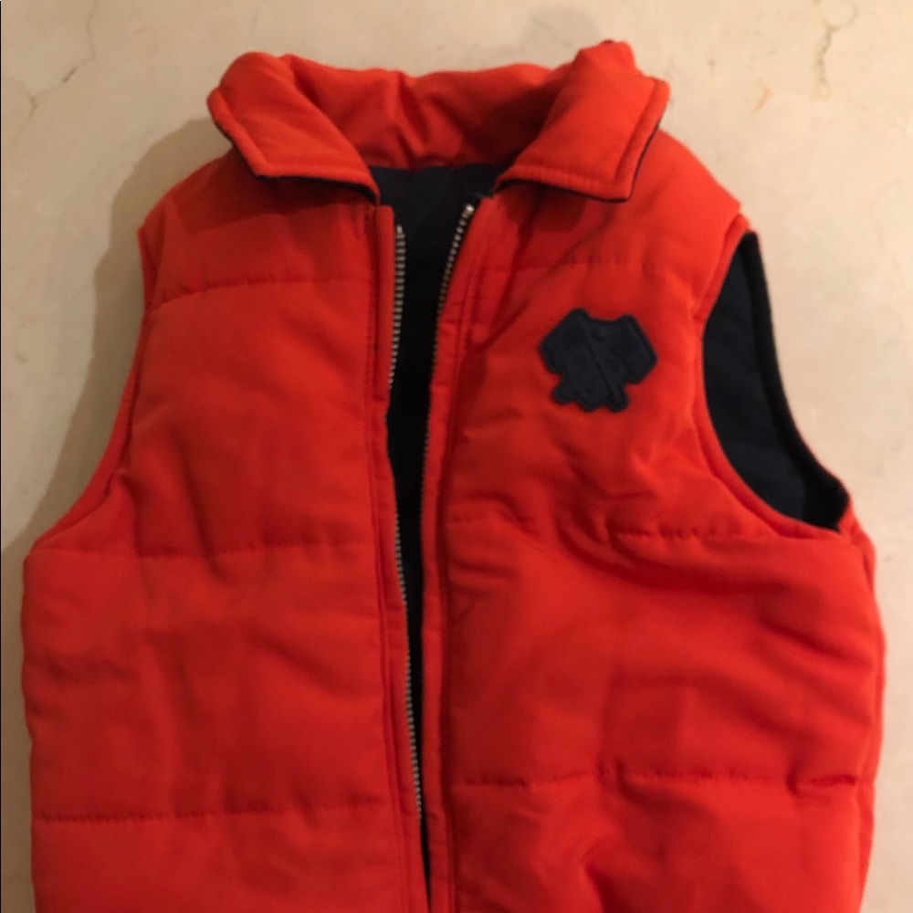 Jacadi jacket puffers réversible dark blue and red